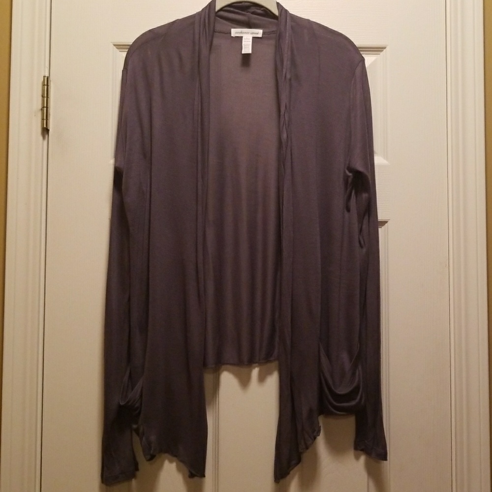 Pretty rayon gray long sleeved cardigan!